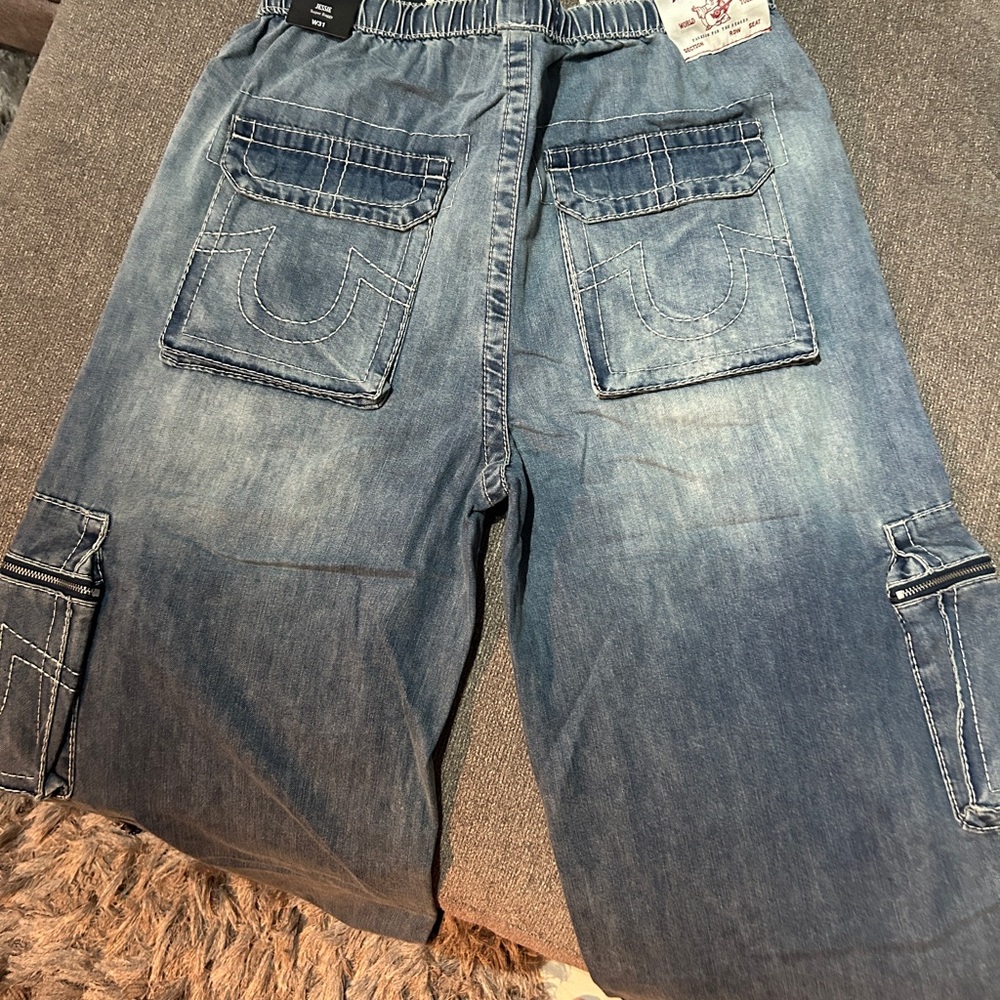 True Religion Jessie BIG T Super Baggy Cargo Size 31